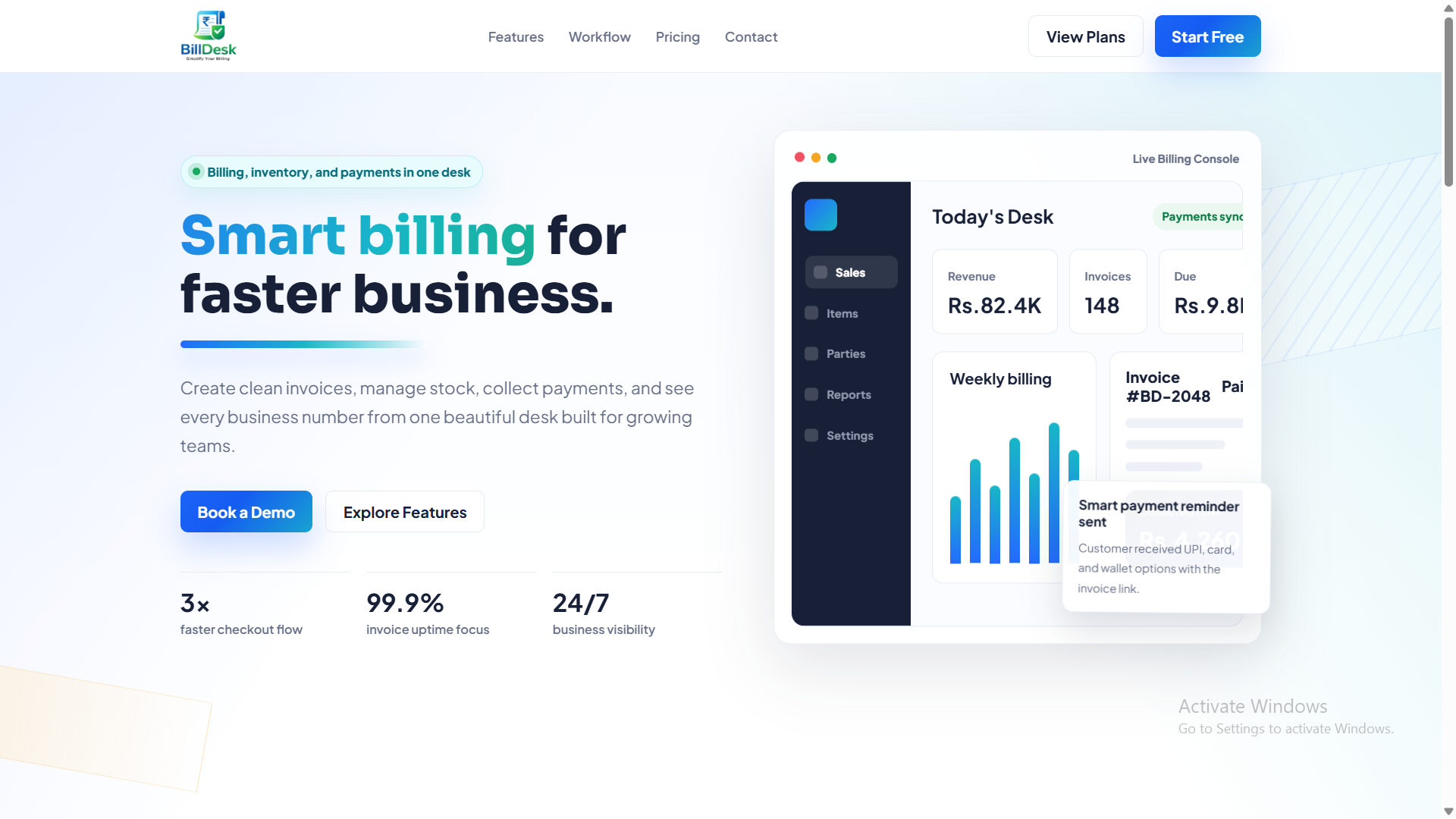 Billing, Inventory & Payments in One Platform